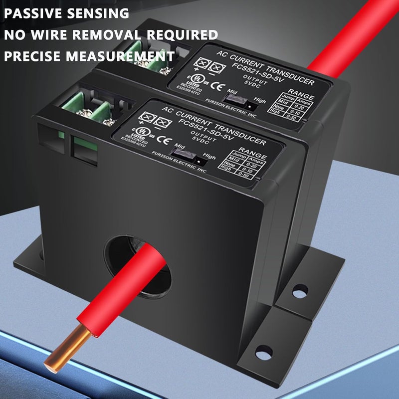 nodehawk Current Transmitter, FCS2151-SD-10V Current Transducer Transmitter Transformer Sensor AC Current Converter 0-200A - Image 2